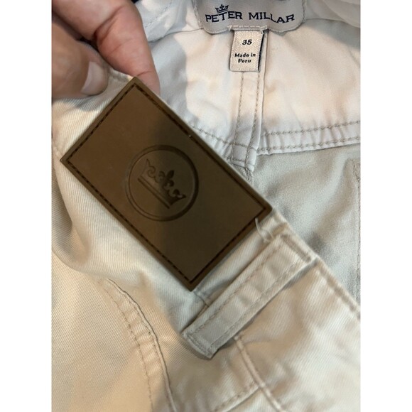 Peter Millar Collection Khaki Pants Size Mens 35 Pima Cotton Golf Athleisure - Picture 5 of 15